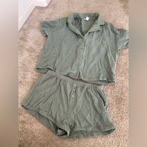 Forever 21 Sage Green Pajama Set